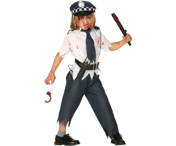 Disfraz Halloween policía zombie costume niño niña 5-12 años (10-12 años)