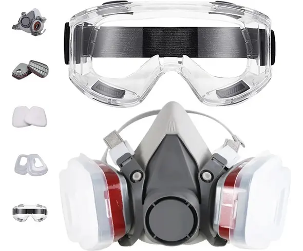 Máscara protectora filtro de gas polvo gafas transparentes peintura