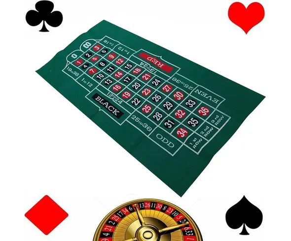 Mantel de Tela Verde para Ruleta, Mantel Gaming, 90x180 cm, Juego