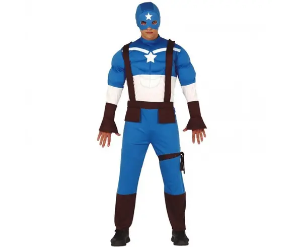 Disfraz de carnaval Capitán América superhéroe traje para adultos hombres 48/50