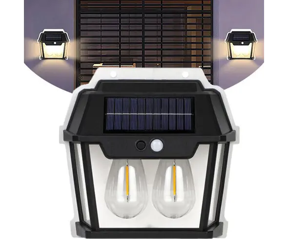 Foco exterior, lámpara LED recargable con energía solar y sensor de movimiento