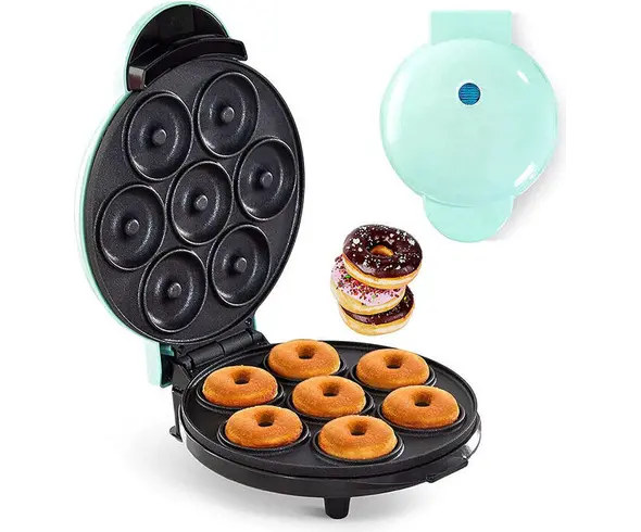 Donut Maker Eléctrica 7 Mini Moldes Antiadherente Donuts Dulces 700W
