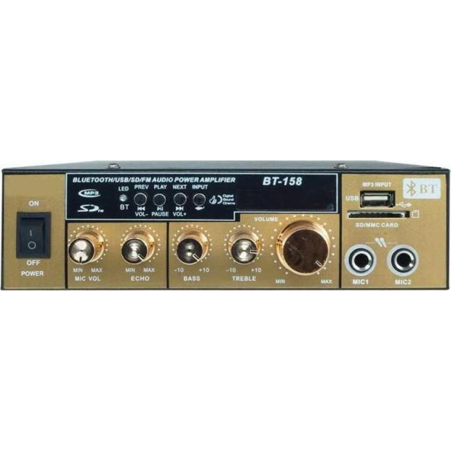 Amplificador estéreo de 2 canales Bluetooth Karaoke Mp3 USB Tarjeta SD Radio...
