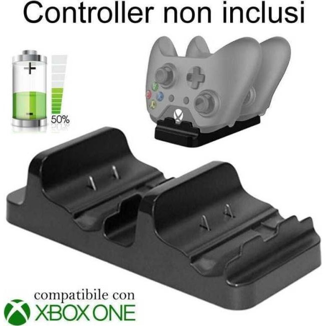 Soporte NEGRO soporte de carga del controlador Xbox ONE S cargador dual Joystick