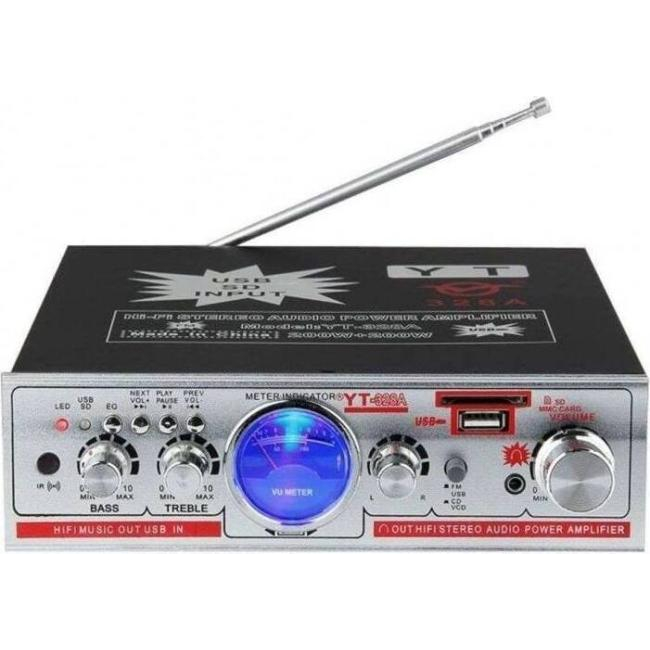 Amplificador de audio estéreo FM tarjeta sd usb coche hogar karaoke 12V 220V...