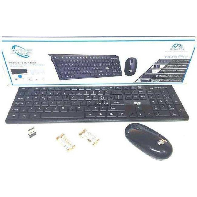 Kit mouse y tastiera wireless 2.4ghz usb con microprocesador Plug&Play 8