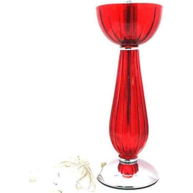 Lámpara de mesita de noche Abat jour en elegante cristal rojo, casquillo E14