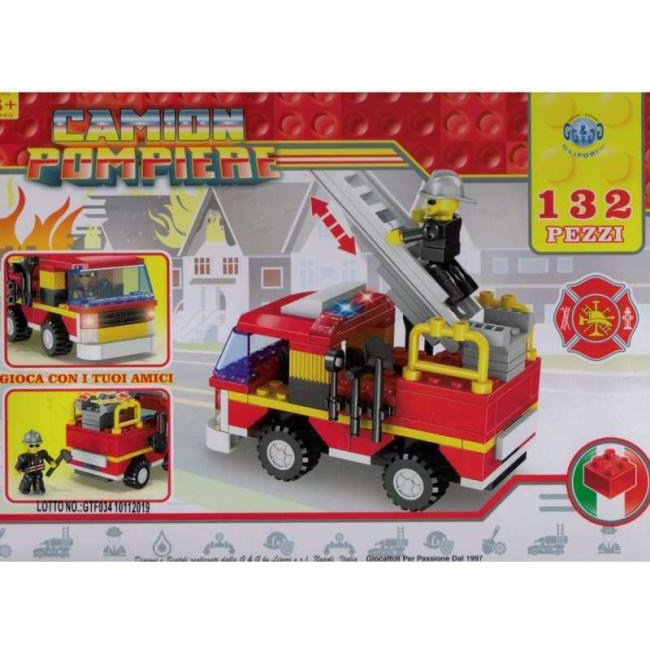 Construcción para niños camiones de bomberos con personajes 132 piezas 3+ 2