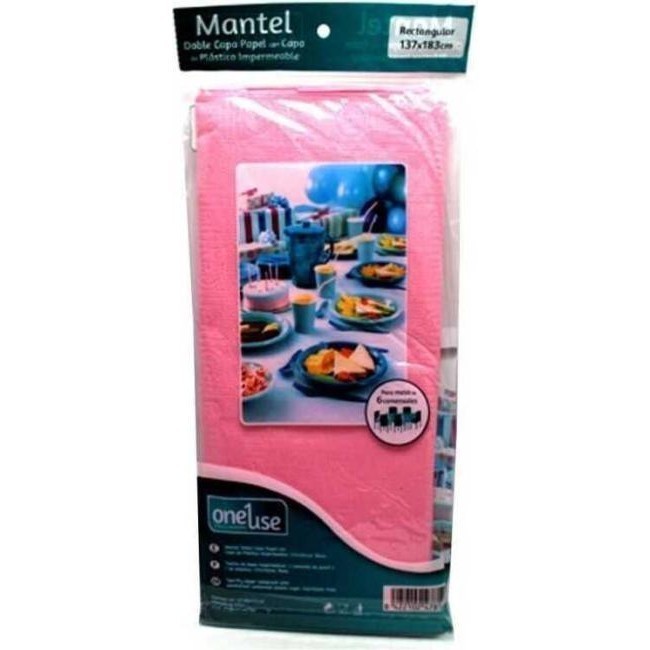 Mantel de papel rosa para fiestas 1,37X1,8 mt 182c colores cumpleaños