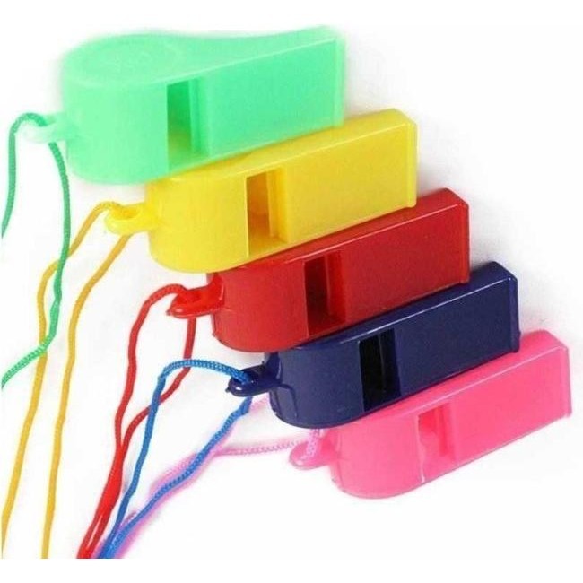 6 silbatos de plástico para árbitro de fútbol de colores deportivo cordón