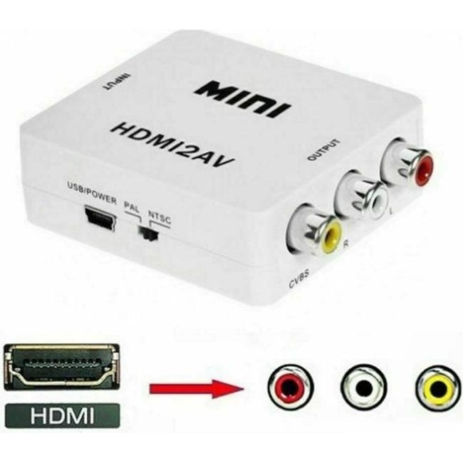 Convertidor de adaptador de audio y video AV compuesto CVBS RCA a HDMI