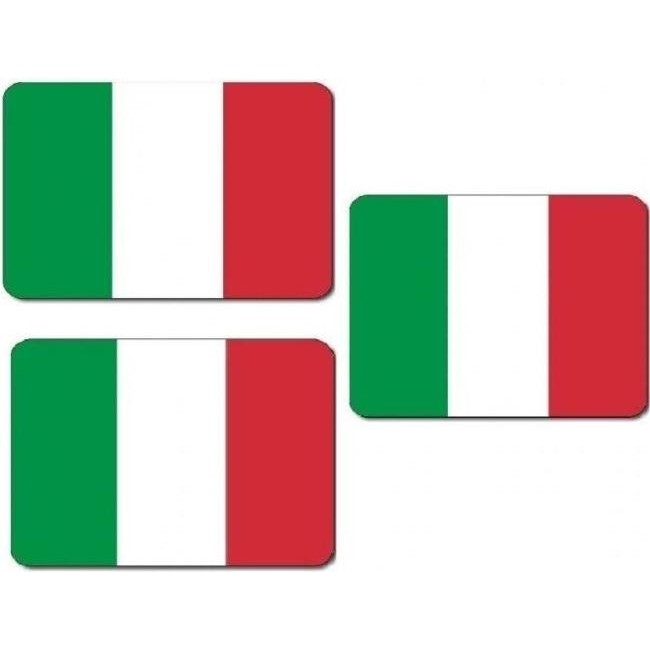 3 alfombrillas de ratón con bandera tricolor de Italia, verde, blanco, rojo,...