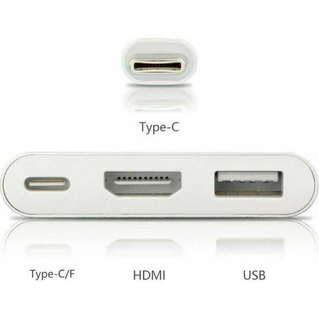 Adaptador de tipo C a HDMI Multi puerto USB 3.1 audio video Resolución 4K 7