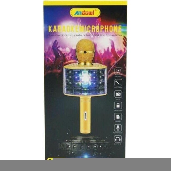 Micrófono de caja de altavoz inalámbrico Bluetooth con eco de karaoke USB 2